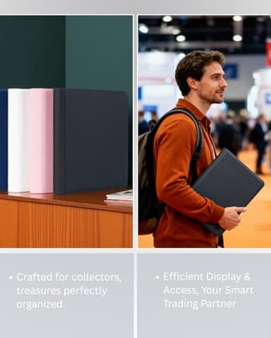 KUOOKING Toploader Binder - Holds 288+ Top Loaders for Cards, 9 Pocket Top Loader Binders with Sleeves for 3" x 4" Rigid Card Holders for Baseball, Football and other Sports Cards(Black) - Image 6