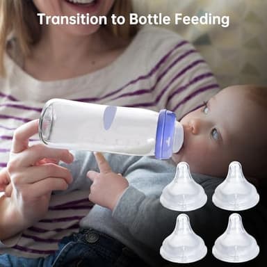 4 Count Bottle Nipples Compatible with Lansinoh NaturalWave Bottle, Soft and Durable Silicone Bottle Nipples, BPA-Free Replacement Bottle Nipple S - Image 6