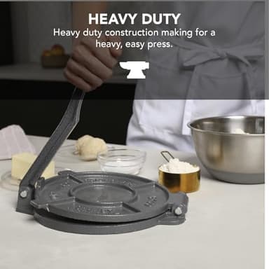 Alpha Living Tortilla Press – 8 Inch Cast Iron Quesadilla Maker – Heavy Duty Empanada Maker Press – Cast Iron Tortilla Maker for Kitchen, Home Use - Image 5