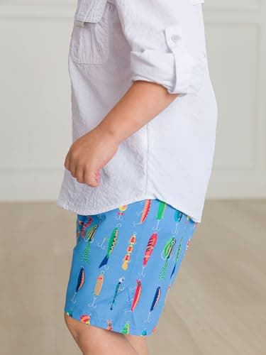 RUGGEDBUTTS Boys UPF50+ Sun Protection Animal Swim Trunks - Gone Fishin, 3T - Image 4