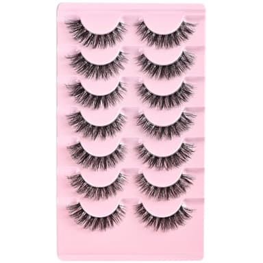 FARRED Cat Eye Lashes Natural Eyelashes Short Wispy Lash Strips Volume False Eyelash Cateye Medium Length Fake Lashes Natural Looking Hybrid Clusters Full Strip Lashes (A1 | 8-14MM) - Image 8