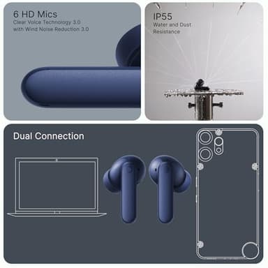 CMF Buds 2 Plus 2025 New Wireless Earbuds Adaptive Noise Cancelling, Hi-Res Audio Bluetooth Headphones, 12mm Drivers for Deep Bass, 50dB ANC 61.5H Playtime, Sport Ear Buds with 6 Mics, Blue - Image 5