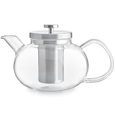 Teabloom Connoisseur Glass Teapot with Stainless Steel Infuser for Loose Tea – 4-Cup Capacity, Stovetop-Safe, Durable Borosilicate Glass, Perfect for Hot and Iced Tea - Image 6