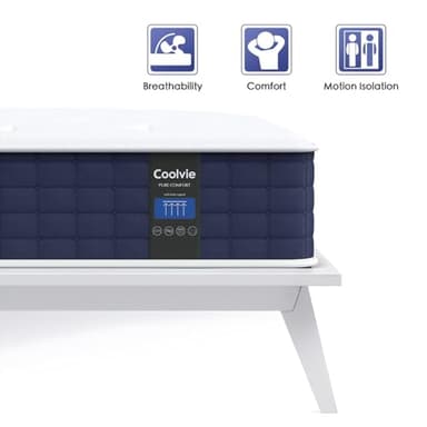 Coolvie Twin Mattress, 10 Inch Twin Size Hybrid Mattress, Individual Pocket Springs with Memory Foam, Bed in a Box, Cooler Sleep with Pressure Relief and Support - Image 6