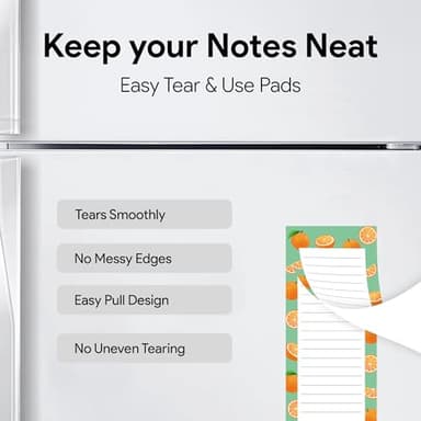 8 Magnetic Notepads – Notepads for Grocery List, Shopping List, To-Do List, Reminders -Strong Magnetic Back- Memo Notepad with Realistic Fruit Designs | 25 Sheets per Pad 7.5 x 3.5 inch (8 Pack) - Image 8