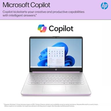 HP 14” Flagship Laptop 2025 AI-Powered Computer, Office Lifetime, Student Business, 4-Core Intel CPU, 16GB RAM 628GB Storage (128GB UFS+ 500GB Ext), Long Battery HubxcelAccessory Win 11 Pro Lavender - Image 5