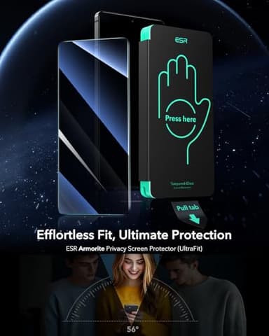 ESR 3 Pack for Samsung Galaxy S25 Ultra Privacy Screen Protector, 9H+ Hardness Tempered Glass with Easy Installation UltraFit tray for Galaxy S25 Ultra [6.9”], Anti-Spy - Image 4