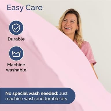 King 6 Piece Sheet Set - Comfy Breathable & Cooling - Ultra-Soft Hotel Luxury Bedding Set with 8-16 Inch Deep Pockets - 1 Flat & 1 Fitted Sheet & 4 Pillowcases - Wrinkle Free & Easy Care - Light Pink - Image 6