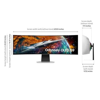 Samsung 49" Odyssey OLED G9 (G95SC) Series Curved Smart Gaming Monitor w QD-OLED, 240Hz, 0.03ms, AMD Freestyle Premium Pro, G-Sync Compatible, Dual QHD, Neo Quantum Processor Pro, LS49CG954SNXZA - Image 4