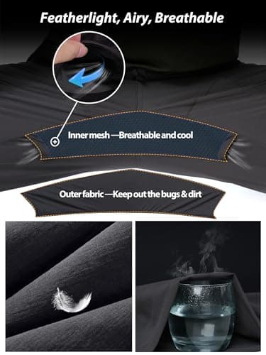 Mens Work Pants Waterproof Lightweight Nylon Cargo Stretch Tactical Pants for Men Quick Dry Comfortable Outdoor (Black, 36W*34L) - Image 6