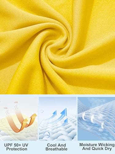 MAGCOMSEN Running Shirts Women Athletic Shirts Women Workout Shirts for Women UV Shirts for Women Long Sleeve Shirts Summer T Shirts Yellow - Image 5