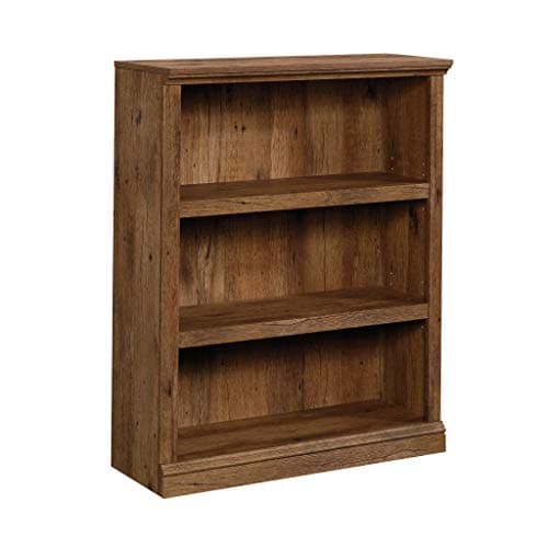 Sauder 3 Tier Book Shelf Wooden Bookcase Multipurpose Bookshelf for Home Office, Living Room, in Vintage Oak - Image 1