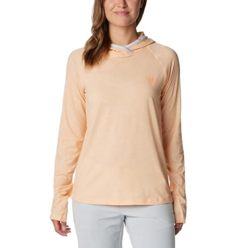 Columbia Women's PFG Uncharted Hoodie, Peach Fizz Heather, X-Large - Image 1
