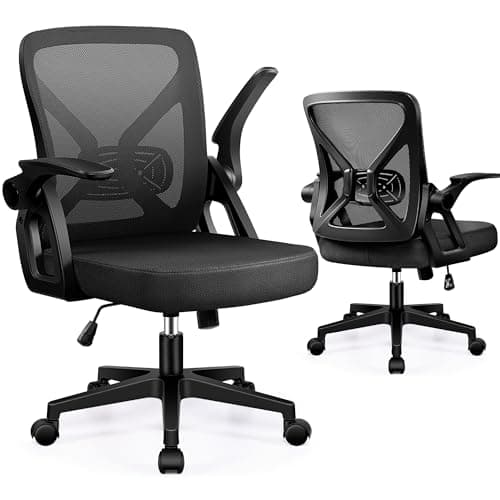 FelixKing Office Chair - Ergonomic Desk Chair Breathable Mesh Task with Wheels and Lumbar Support Home Desk Office Chairs with Flip up Armrest Rolling Swivel for Home Computer Black - Image 1