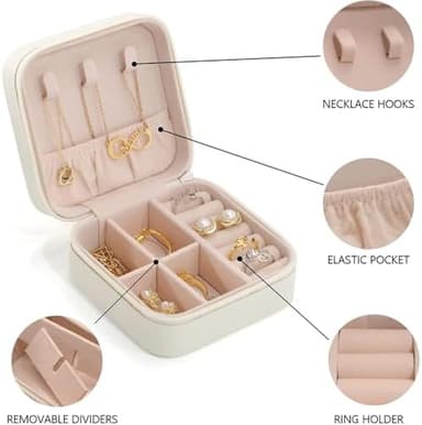 Ship Next Day, Custom Jewelry Boxes for Traveling, Personalized Jewelry Case with Flower Initial, 2025 Christmas Stocking Stuffer Gifts for Teen Girls, Birthday Gifts for Mom - Image 7