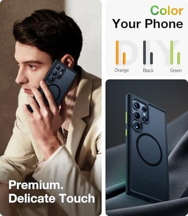 TORRAS Magnetic Shockproof for Samsung Galaxy S25 Ultra Case, Fit for MagSafe, 4X Military Grade Protection, Translucent Slim Case for Samsung S25 Ultra Case Anti-Fingerprint Anti-Scratch, Black - Image 6