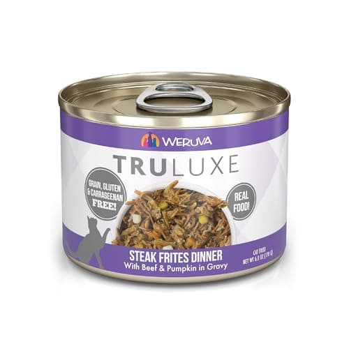 Weruva TruLuxe Cat Food, Steak Frites Dinner with Beef & Pumpkin in Gravy, 6oz Can (Pack of 24) - Image 1