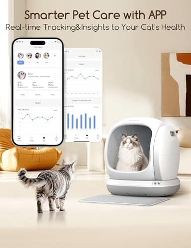 Meowant Self Cleaning Litter Box, Automatic Litter Box Self Cleaning with APP Control, 75L Extra Large Open Low Entry Smart Cats Litter Boxs for Multi-Cat Compatible Senior Cats Large Cats - Image 2
