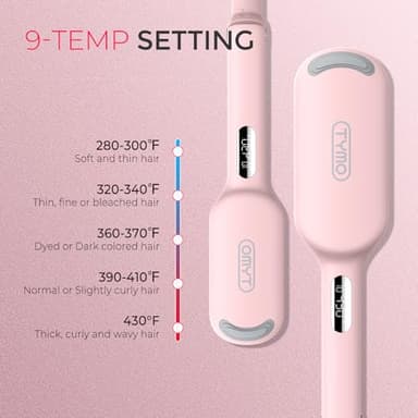 Curling Iron Hair Crimper Waver - TYMO ROVY Beach Waves Curling Wand, Ionic Deep Waver Hair Curler Tool with Ceramic 3 Barrel for Women, Dual Voltage, Anti-Scald, Easy to Use, Pink, 1.25 Inch - Image 7