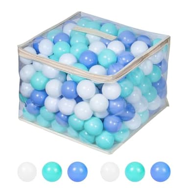 MoonxHome Ball Pit Balls for Toddlers, BPA Free Crush Proof Plastic Toy Balls for Ball Pit, Children's Pool Water Toys, Ideal Gift for Christmas Balls for Play Tent 2.15" Pack of 100 White&Green&Blue - Image 2