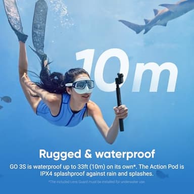 Insta360 GO 3S - 64 GB Black 4K Tiny Portable Vlogging Camera, Hands-Free POVs, Mount Anywhere, Stabilization, 140 Min Battery Life, 10m Waterproof, Apple Find My, Pet POV - Image 6