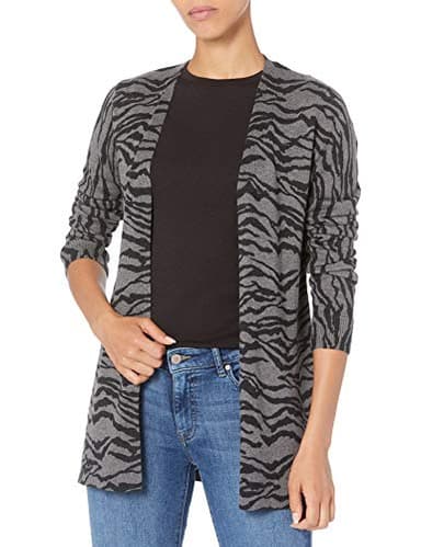 Amazon Essentials Women's Lightweight Open-Front Cardigan Sweater (Available in Plus Size), Charcoal Tiger Print, XX-Large - Image 1