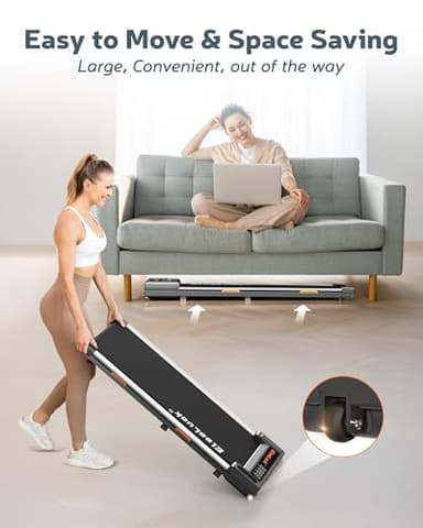 Elseluck Walking Pad, Under Desk Treadmill for Home Office, 2 in 1 Portable Walking Pad Treadmill with Remote Control, Walking Jogging Machine in LED Display - Image 6