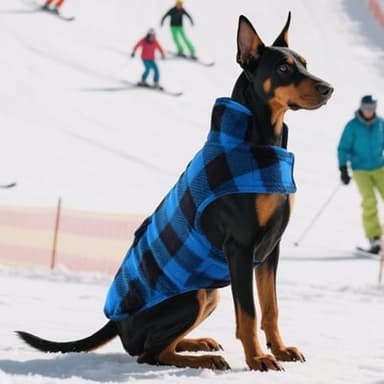 ASENKU Dog Winter Coat, Fleece Doggie Jacket Plaid Reversible Vest Waterproof Windproof Cold Weather Clothes for Small Medium Large Dogs (XXL, Blue) - Image 6