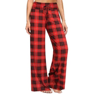 ZOOSIXX Soft Black Pajama Pants for Women, Wide Leg Comfy Casual Lounge Yoga Capri Pants 22'' / 30'' - Image 1