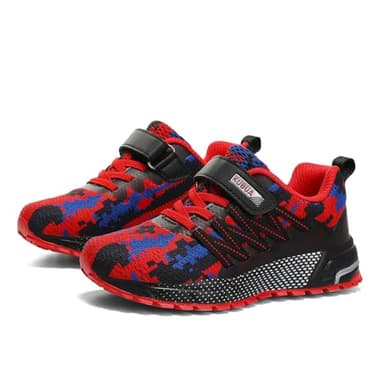 Kids Sneakers for Boys Girls Running Tennis Shoes Lightweight Breathable Sport Athletic Camouflage Red A Size US 2 Big Kid - Image 8