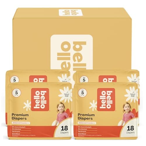 Hello Bello Diapers, Size 5 (27 lbs) Wild Cats, 72 Count Value Pack of Premium Disposable Baby Diapers, Hypoallergenic with Soft, Cloth-Like Feel - Image 1
