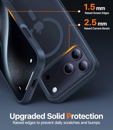 KCQNine Magnetic for iPhone 17 Pro Max Case,[Anti-Slip][Compatible with MagSafe][Military Grade Drop Protection] Shockproof Protective Translucent Phone Case for iPhone 17 Pro Max Case,Midnight Blue - Image 5