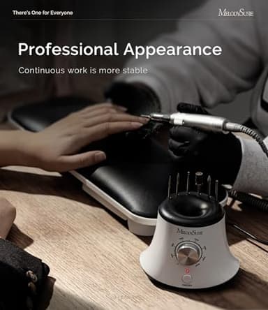 MelodySusie Electric Nail Drill with Foot Pedal, 30000RPM Professional Nail File Bits & Sanding Bands Kit for Acrylic & Gel Nails, Efile Nail Drill Set for Manicure Pedicure Polishing, Scarlet White - Image 3