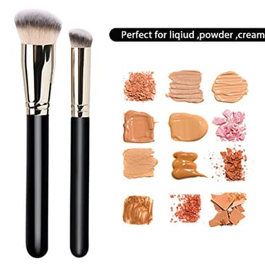 Makeup Brushes DPOLLA Pro Foundation Brush and Flawless Concealer Brush Perfect for Any Look Premium Luxe Hair Contour Brush Perfect for Blending Liquid,Buffing,Cream,Sculpting,Mineral Makeup - Image 5