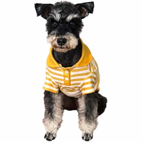 Cute Dog Clothes Striped Dog Polo Shirts Cute Sweater Puppy Clothes Gentle Sweater Pet Clothes for Small Medium Large Dogs Cats (Yellow Stripe, XXL Size for 30-40lb Pets) - Image 1