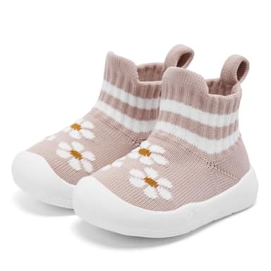 Engtoy Baby Shoes & Socks - Non-Slip Breathable Slippers with Soft Rubber Sole - Baby Boys & Girls Slip On Sneakers - Pink Flower - Image 3