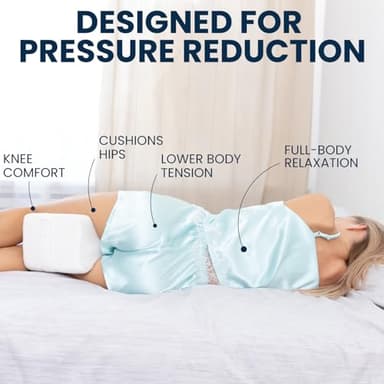 Everlasting Comfort Memory Foam Knee Pillow for Side Sleepers – Sciatica Pain Relief Pillow, Adjustable Strap Support – Leg Pillows for Sleeping Alignment, Knees, Back & Hip Cushion - Image 4