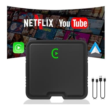 Wireless Carplay Adapter with Netflix YouTube TF Card Plug & Play, Wireless AI Box Car Play Adapter & Android Auto Dongle Easy to Setup, Fits for OEM Wired CarPlay Cars - Image 1