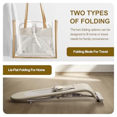 3-in-1 Portable Baby Bouncer & Rocker Chair for Newborn to Toddler - 4 Adjustable Recline Positions, Breathable Cotton Fabric, Natural Vibration, Supports Up to 33 lbs (Oatmeal Khaki) - Image 8