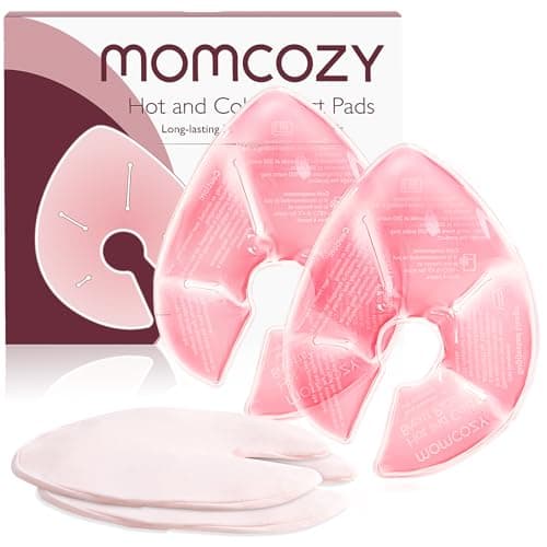 Momcozy Larger Breast Therapy Packs, Hot and Cold Breast Pads with 2 Soft Covers, Breastfeeding Essentials，2 Pack，Pink - Image 1