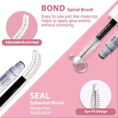 uCoolMe Lash Clusters Kit Wispy Individual Lashes Natural Eyelash Clusters Kit C Curl - WideSpan Spiky Lashes Ultra-Thin Invisible Lash Band Lash Bond and Seal DIY at Home (Aphrodite Kit) - Image 7