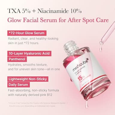 medicube TXA+Niacinamide 15% Glow Facial Serum for After Spot Care | All-in-One Daily Korean Skincare | Uneven Skin Tone, Texture, and Hydration Care | High-Potency Tranexamic Acid 5% | 1.01 fl.oz - Image 4