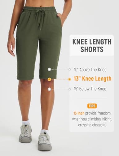 baleaf Women's Bermuda Shorts for Hiking UPF 50 Lightweight Quick Dry Water Resistant Short with Pockets Army Green XXL - Image 4