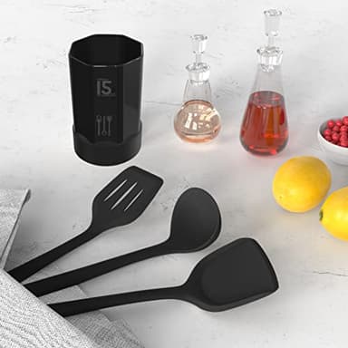 Silicone Cooking Utensils Set - 446°F Heat Resistant Kitchen Utensils,Turner Tongs,Spatula,Spoon,Brush,Whisk,Kitchen Utensil Gadgets Tools Set for Nonstick Cookware,Dishwasher Safe (BPA Free) - Image 9