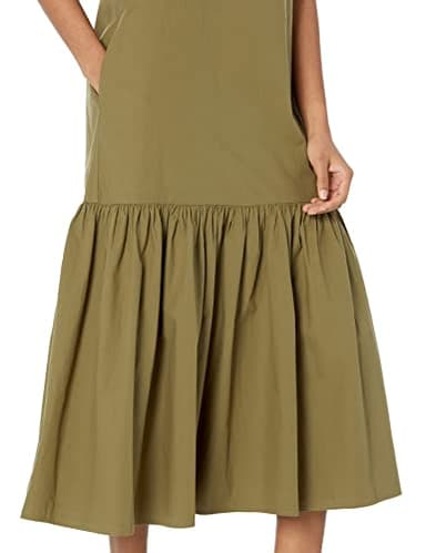The Drop Women's Ilana Loose Sleeveless Wide-Hem Poplin Maxi Dress, Capers Olive, L - Image 3