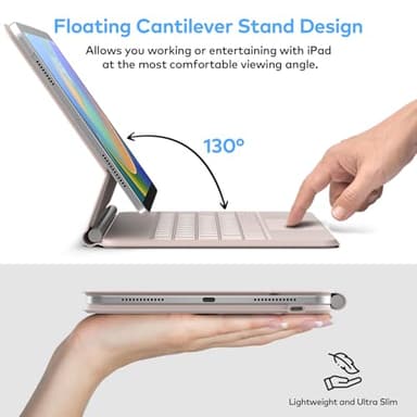 runelk Keyboard Case for iPad 10th Generation 2022 & 11th (A16, 2025) – Magic-Style Keyboard with Multi-Touch Trackpad – Floating Cantilever Stand – Magnetic Case for iPad 10.9 inch 10th / 11th Gen. - Image 3