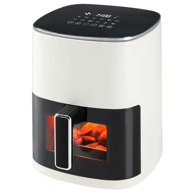 OLIXIS Air Fryer 6 Quart with Window Square Air Fryer 12-in-1 Air Fry, Roast, Reheat, Dehydrate, Bake, Steam, Fries, Custard, Chicken, Wings, Sea Food, Vegetabels,400F Beige - Image 1