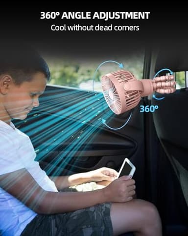 Stroller Fan, Rechargeable with TYPE-C Port, 4000mAh, 360° Rotatable, 3-Speed, Flexible Tripod, Clip Anywhere for Baby's Comfort - Durable and Easy to Clean - Image 5
