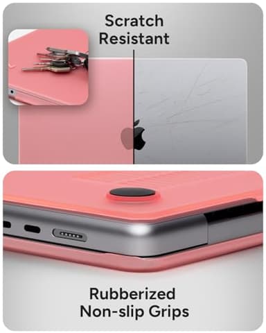 ZAGG MacBook Protection MacBook Pro 16" M4/M3/M2/M1 Case – Premium Two-Piece Hard-Shell Snap-on Cover with Rubberized Non-Slip Grips, Durable, Lightweight, Scratch-Resistant, Frosted Finish, Pink - Image 4