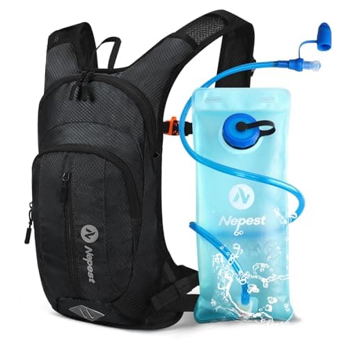 Nepest Hydration Pack Backpack for Women & Men, Lightweight Water Backpack with 2L Water Bladder for Hiking Cycling Running Biking, Black - Image 1